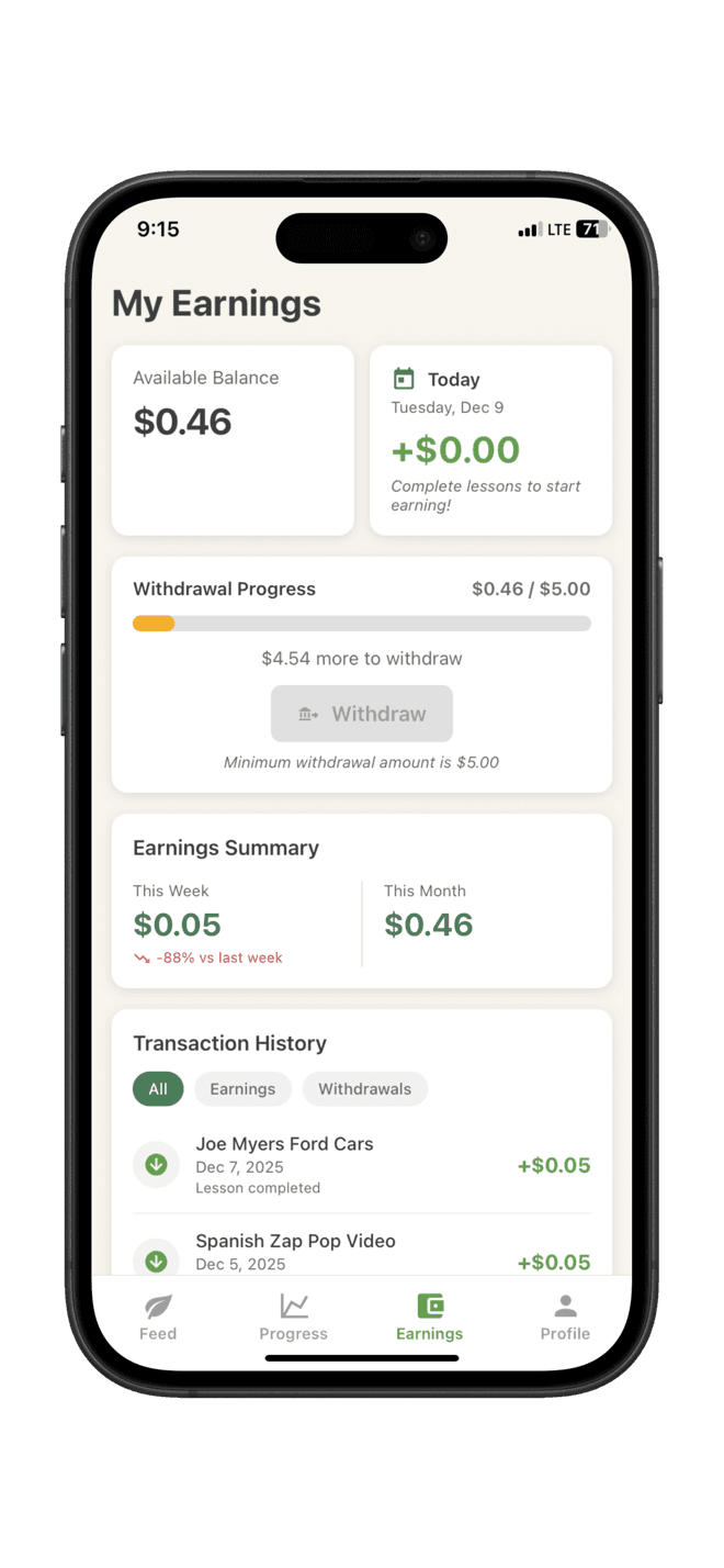 Earnings Dashboard